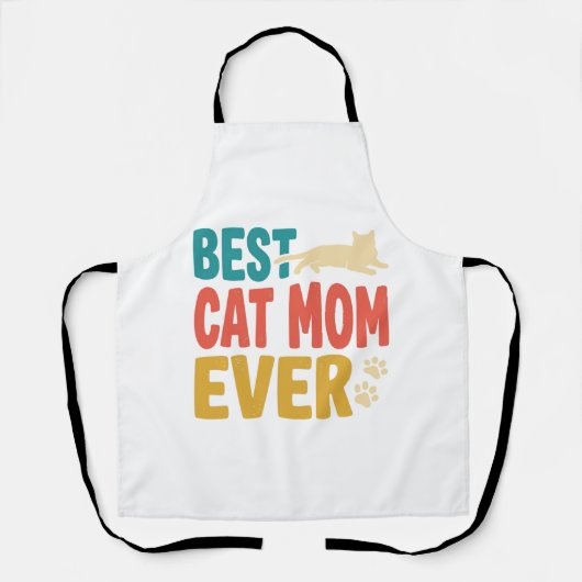 Beste kattenmoeder ooit vintage kattenliefhebber o schort (Voorkant)