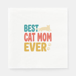 Beste kattenmoeder ooit vintage kattenliefhebber o servet