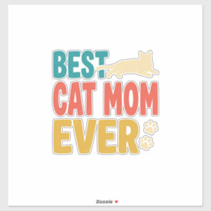 Beste kattenmoeder ooit vintage kattenliefhebber o sticker