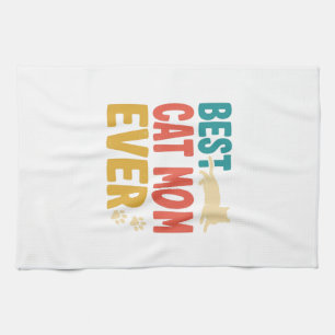 Beste kattenmoeder ooit vintage kattenliefhebber o theedoek