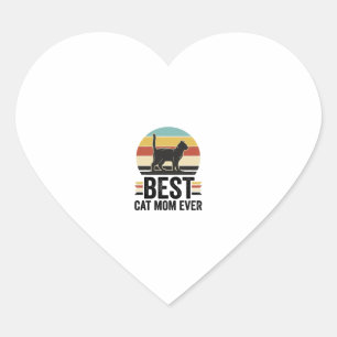Beste Kattenmoeder Ooit Vintage Zwarte Kat Retro D Hart Sticker