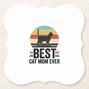Beste Kattenmoeder Ooit Vintage Zwarte Kat Retro D Kartonnen Onderzetters