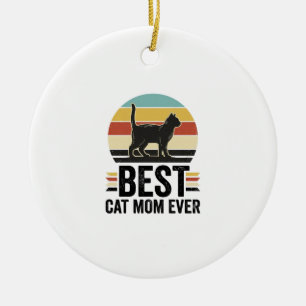 Beste Kattenmoeder Ooit Vintage Zwarte Kat Retro D Keramisch Ornament