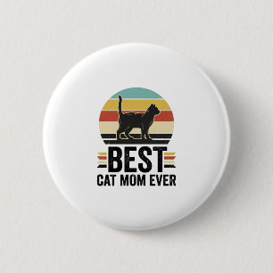 Beste Kattenmoeder Ooit Vintage Zwarte Kat Retro D Ronde Button 5,7 Cm