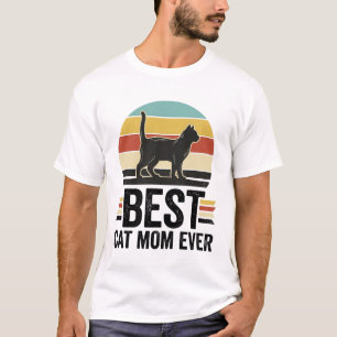 Beste Kattenmoeder Ooit Vintage Zwarte Kat Retro D T-shirt