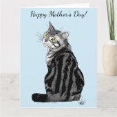 Beste kattenmoeder ooit Zilveren tabby Moederdag Kaart (Voorkant)