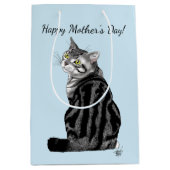 Beste kattenmoeder ooit Zilveren tabby Moederdag Medium Cadeauzakje (Voorkant)