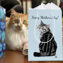 Beste kattenmoeder ooit Zilveren tabby Moederdag Medium Cadeauzakje