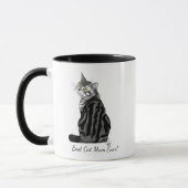 Beste kattenmoeder ooit Zilveren tabby Moederdag Mok (Links)