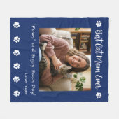 Beste kattenmoeder poten blauwe huisdier foto fleece deken (Voorkant (Horizontaal))
