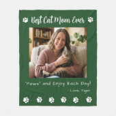 Beste kattenmoeder poten groene huisdier foto fleece deken (Voorkant)