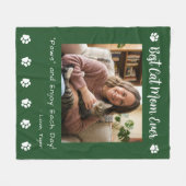 Beste kattenmoeder poten groene huisdier foto fleece deken (Voorkant (Horizontaal))