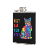 Beste kattenmoeder sms-meerkleurige kattenliefhebb heupfles (Links)