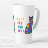 Beste kattenmoeder sms-meerkleurige kattenliefhebb latte mok (Rechterhoek)