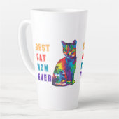 Beste kattenmoeder sms-meerkleurige kattenliefhebb latte mok (Linkerhoek)