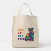 Beste kattenmoeder sms-meerkleurige kattenliefhebb tote bag (Achterkant)