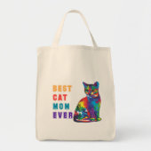 Beste kattenmoeder sms-meerkleurige kattenliefhebb tote bag (Voorkant)