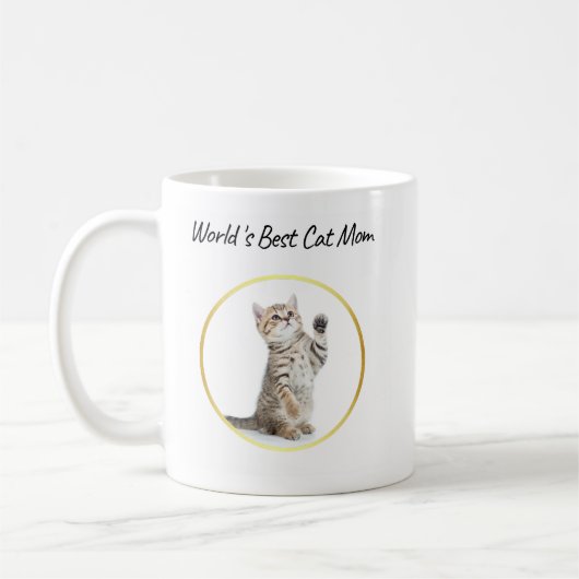 Beste Kattenmoeder ter Wereld Aangepaste Grappige Koffiemok (Links)