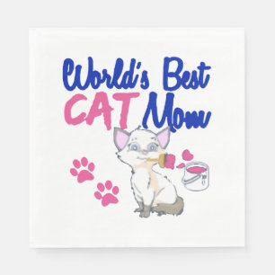 Beste kattenmoeder ter wereld servet