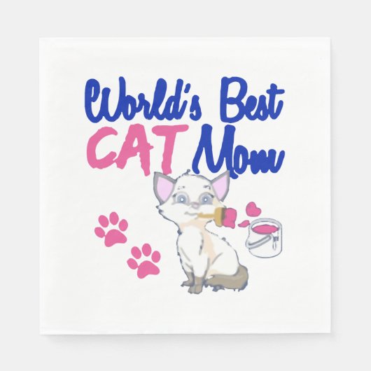 Beste kattenmoeder ter wereld servet (Voorkant)