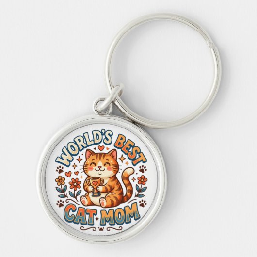 Beste kattenmoeder ter wereld sleutelhanger (Voorkant)
