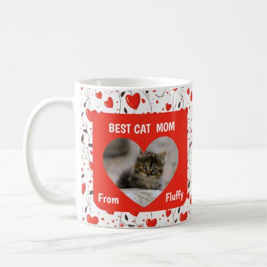 Beste kattenmoeder vader valentijnsfoto koffiemok (Links)