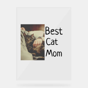 Beste kattenmoeder vader voeg kattenfoto naam cade acryl bord