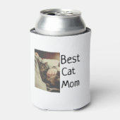 Beste kattenmoeder vader voeg kattenfoto naam cade blikjeskoeler (Blikje Voorkant)