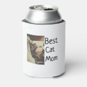 Beste kattenmoeder vader voeg kattenfoto naam cade blikjeskoeler (Blikje Achterkant)