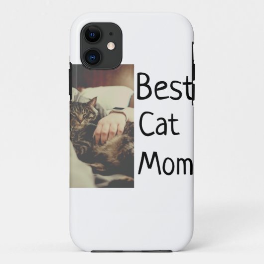 Beste kattenmoeder vader voeg kattenfoto naam cade Case-Mate iPhone case (Achterkant)