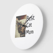 Beste kattenmoeder vader voeg kattenfoto naam cade grote klok (Hoek)
