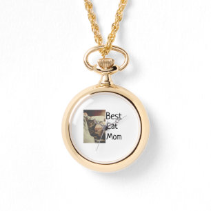 Beste kattenmoeder vader voeg kattenfoto naam cade horloge