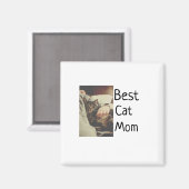 Beste kattenmoeder vader voeg kattenfoto naam cade magneet (Voorkant / Achterkant)