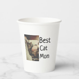 Beste kattenmoeder vader voeg kattenfoto naam cade papieren bekers