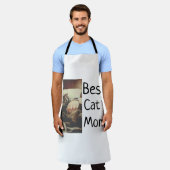 Beste kattenmoeder vader voeg kattenfoto naam cade schort (Gedragen)