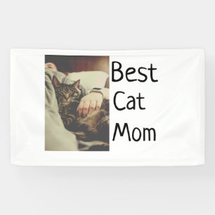 Beste kattenmoeder vader voeg kattenfoto naam cade spandoek