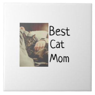 Beste kattenmoeder vader voeg kattenfoto naam cade tegeltje