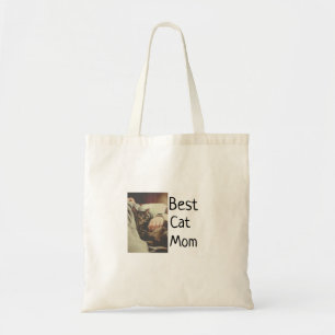 Beste kattenmoeder vader voeg kattenfoto naam cade tote bag