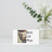 Beste kattenmoeder vader voeg kattenfoto naam cade visitekaartje (Staand voorkant)