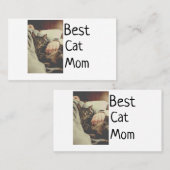 Beste kattenmoeder vader voeg kattenfoto naam cade visitekaartje (Voorkant / Achterkant)
