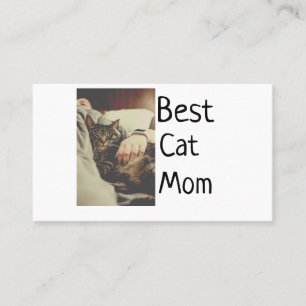 Beste kattenmoeder vader voeg kattenfoto naam cade visitekaartje