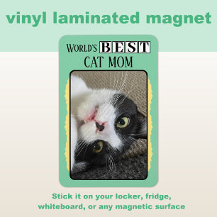 Beste kattenmoeder voeg foto geel groen toe magneet