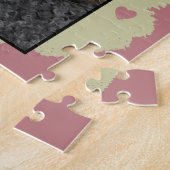 Beste kattenmoeder voeg foto toe roze groen legpuzzel (Zijkant)