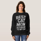 Beste Kattenmoeder Volgens Mijn Kat Cadeau Trui (Voorkant volledig)