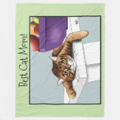 Beste kattenmoeder Zoete tabby kat Moederdag Groen Fleece Deken (Voorkant)