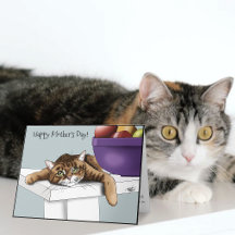 Beste Kattenmoeder Zoete Tabby Kat Moederdag Groen