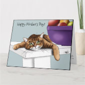 Beste Kattenmoeder Zoete Tabby Kat Moederdag Groen Kaart (Voorkant)