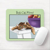 Beste kattenmoeder Zoete tabby kat Moederdag Groen Muismat (Met muis)
