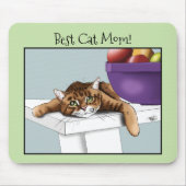 Beste kattenmoeder Zoete tabby kat Moederdag Groen Muismat (Voorkant)