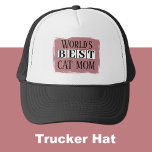 Beste kattenmoeder zwart stoffig roos trucker pet<br><div class="desc">Vier 's werelds beste kattenmoeder met deze stijlvolle trucker-hoed! Perfect voor dierenvrienden die trots hun katachtige liefdevolle harten op hun sleeves (of hoofden!) draag. Of je nu boodschappen doet, het park raakt of gewoon rondhangt met je bontbaby's, dit pet houdt je koel en shows je liefde voor je pure kleine...</div>